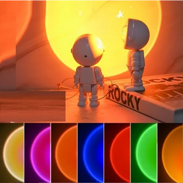 Rechargeable Astronaut Robot Rainbow Projection Sun Lamp